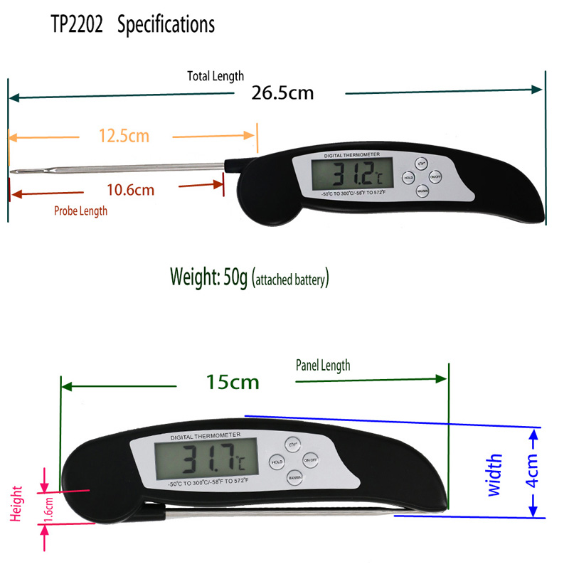 Digital grillprobe BBQ-termometer med tilpasset logo Kogetermometer med høj nøjagtighed