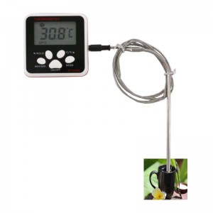 Lang ledning og undersøge et madtermometer kan have en variation af temperaturalarm